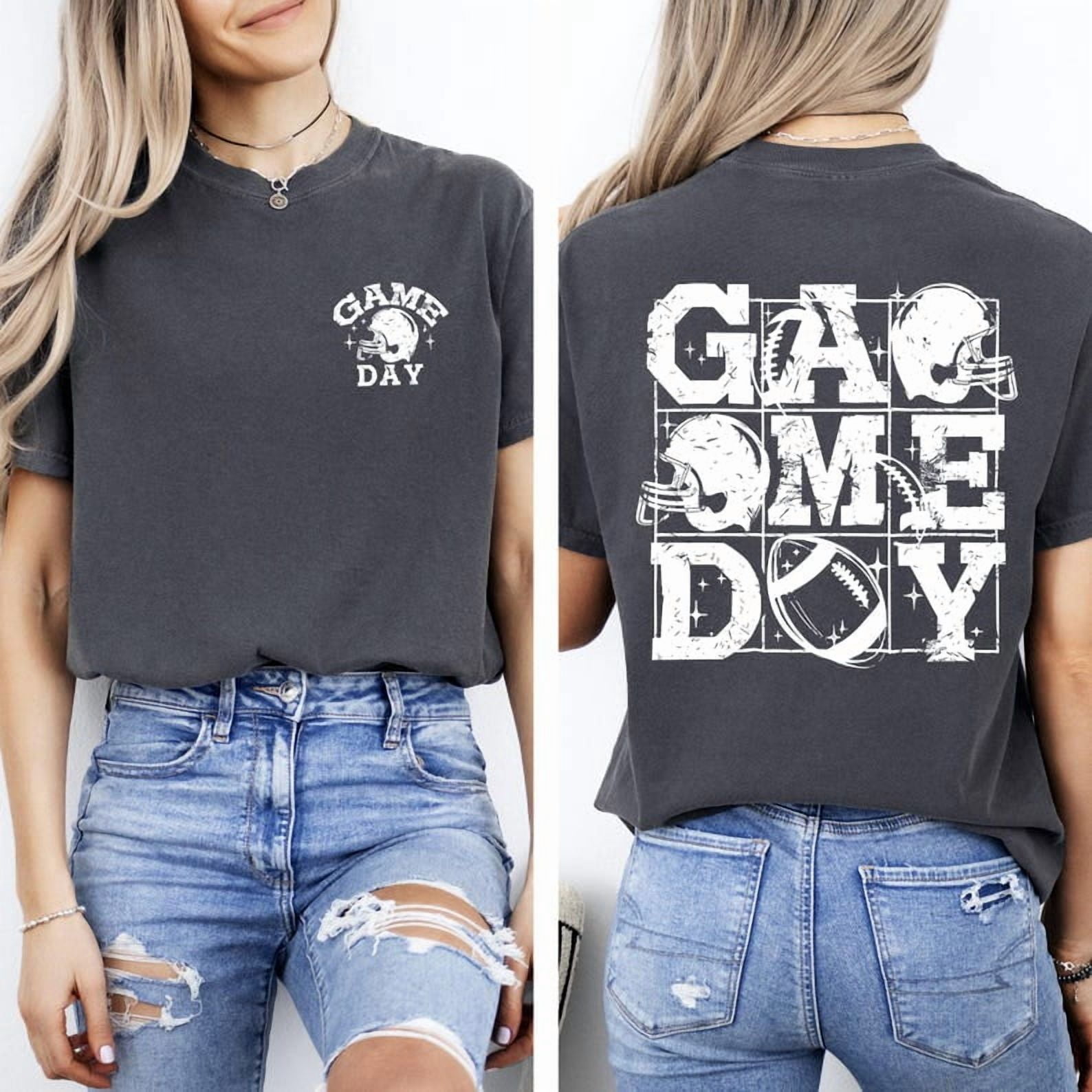 Meat Graphucs Game Day Football Front Back Sports Graphic T-Shirt - Walmart.com
