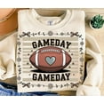 thumbnail image 1 of Game Day Football , Neutral Floral Gameday Sublimation Design, Boho Daisy Football , Fall Sports Shirt Design, Retro Clipart TSHIRT All Size S-5XL, 1 of 5