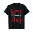 thumbnail image 1 of Game Day Football Shirt Cute Football Top Black T-shirt Short Sleeve Tee, 1 of 5