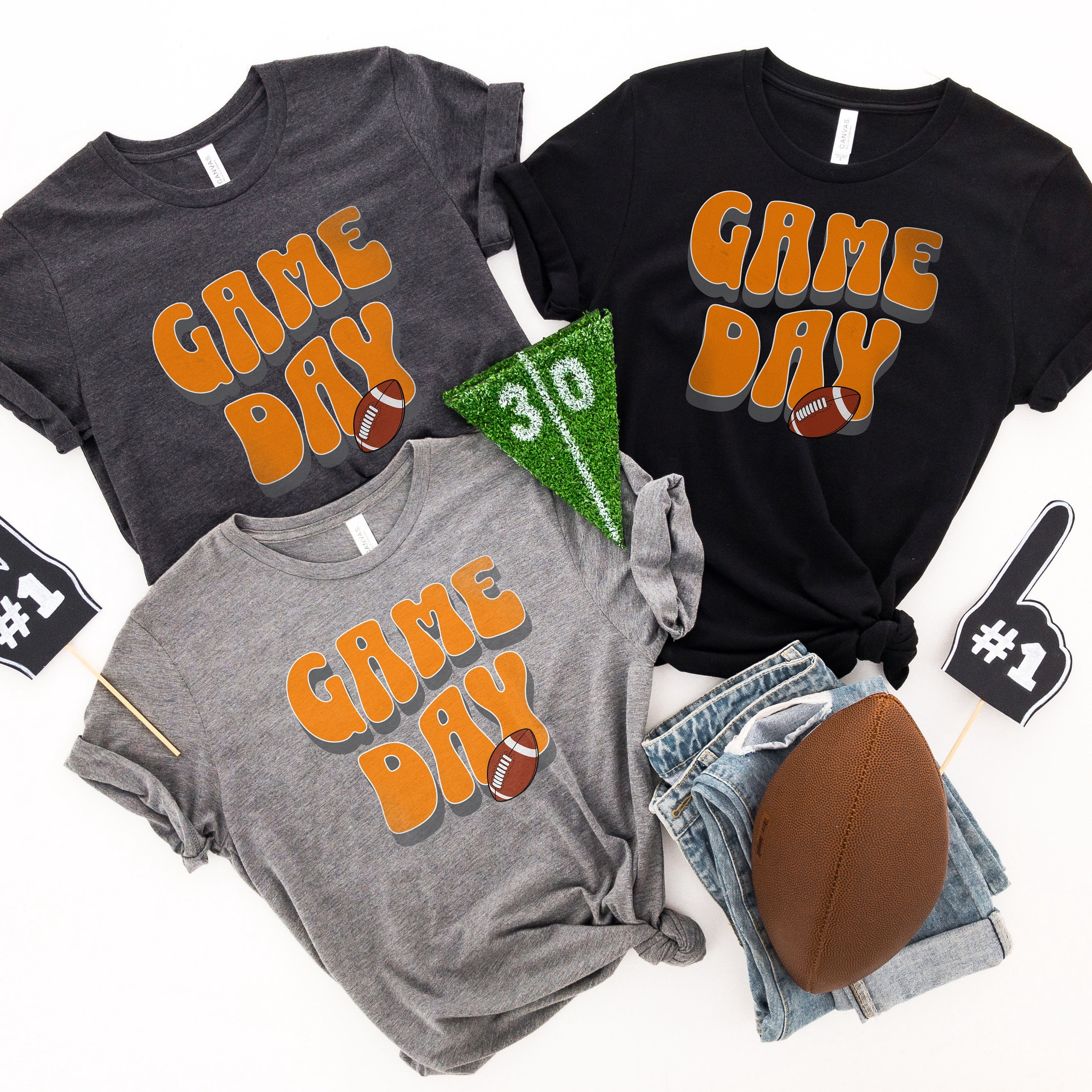 Game Day Football Shirt Orange and Grey | Game Day Mom Shirt | Game Day ...