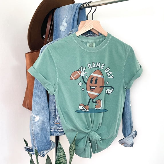 Game Day Football Shirt, Football Season Shirt, Game Day Shirt Women, Gameday Football Shirt, Football Shirt For Women, Sunday Football (Colors:Light Green; Sizes:3XL;)
