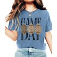 thumbnail image 1 of Game Day Football Shirt for Women Camo Leopard Graphic Tee, Blue Jean Shirt, M, 1 of 8