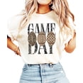 thumbnail image 1 of Game Day Football Shirt for Women Camo Leopard Graphic Tee, Ivory Shirt, L, 1 of 8