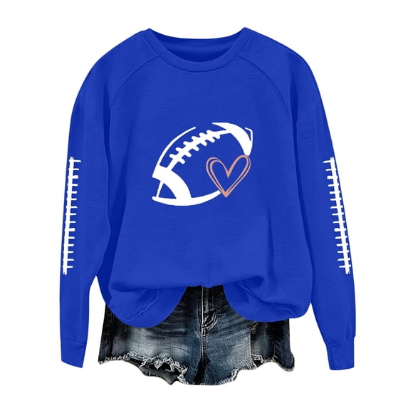 Game Day Football Sweatshirts for Women - Long Sleeve Football Shirts, Cute Cheer Mom Shirt, Crewneck Pullover Tops