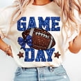 thumbnail image 1 of Game Day Football T-Shirt - Glitter Football Graphic Tee, Football Mama Shirt, Sports Season Mom Top, 1 of 5