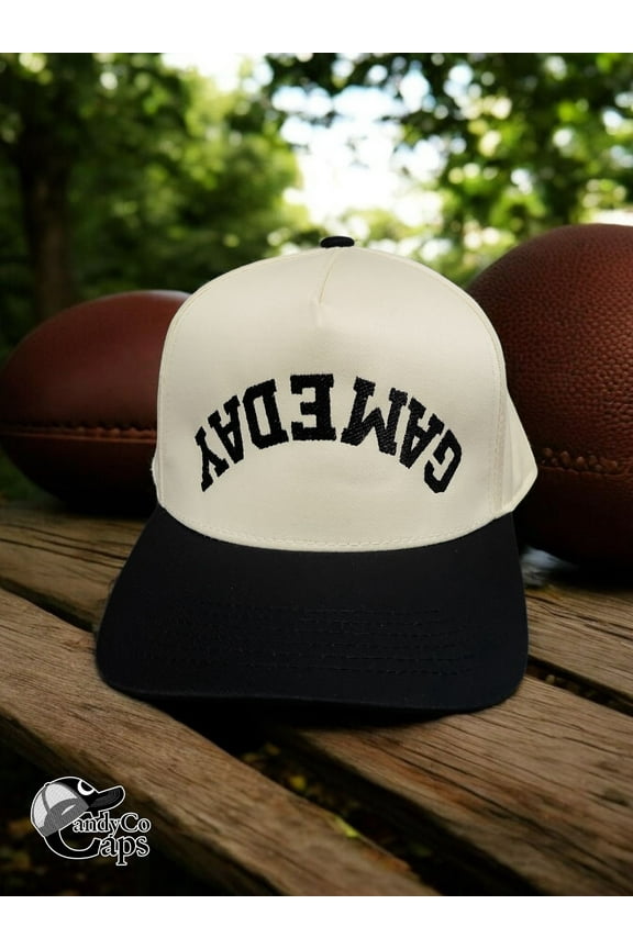 Game Day Hat Upside Down Two Tone Hat Football Snapback Fan Trucker Tailgate Unisex Embroidery Embroidered