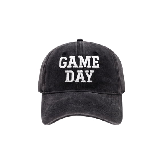 Game Day Hat Vintage Retro 3D Embroidered Football Season Hat Sports Fan Adjustable Snapback Baseball Cap Black One Size