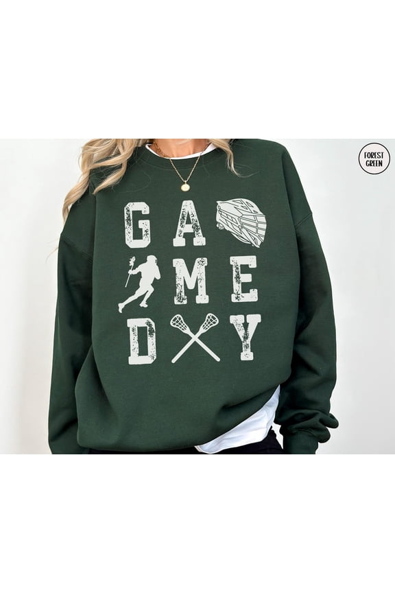 Game Day Lacrosse TShirt Retro Lacrosse Mom TShirt LAX Mama Crewneck Team Mom Gift Trendy