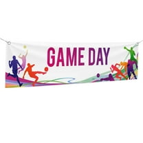 Game Day Large Banners and Signs for Outdoor by DreamController-Polyester Banner with 4 Holes for Easy Hang Indoor & Outdoor| 4x1 Feet UV & Water Resistant HD Banner| Made in USA