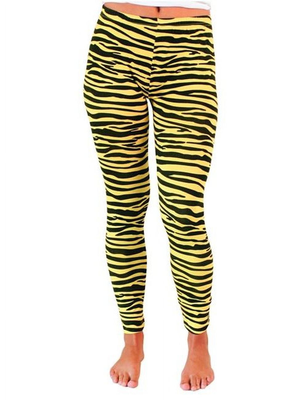 Game Day Leggings LZ01-L Tiger Stripes Leggings - Yellow & Black, Large  