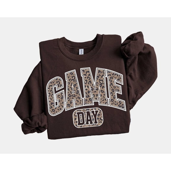 Game Day Leopard Sweatshirt Football Long Sleeve Matching Team Hoodie