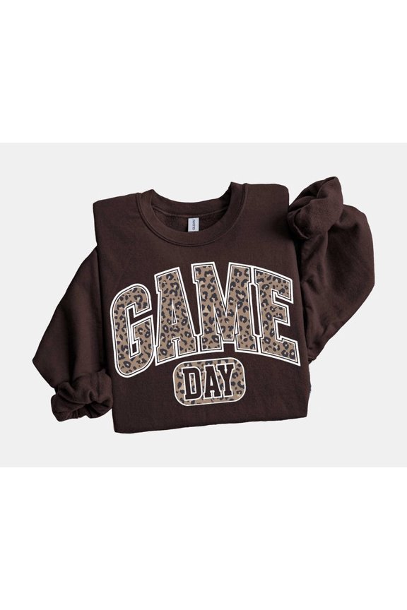 Game Day Leopard Sweatshirt Football Long Sleeve Matching Team Hoodie