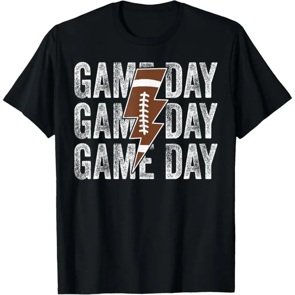 Game Day Lightning Bolt Touchdown Season Sports Energy Gift Unisex T-Shirt, up to size 5XL