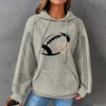 thumbnail image 1 of Game Day Outfits Shirts Women Plain Tops Game Day Sweatshirts with Drawstring Basic Tee Oversized Hoodie Soft Tunic Tops Gift Long Sleeve Heart Graphic Shirts Rugby Shirt Mom Shirts Beige, 1 of 6
