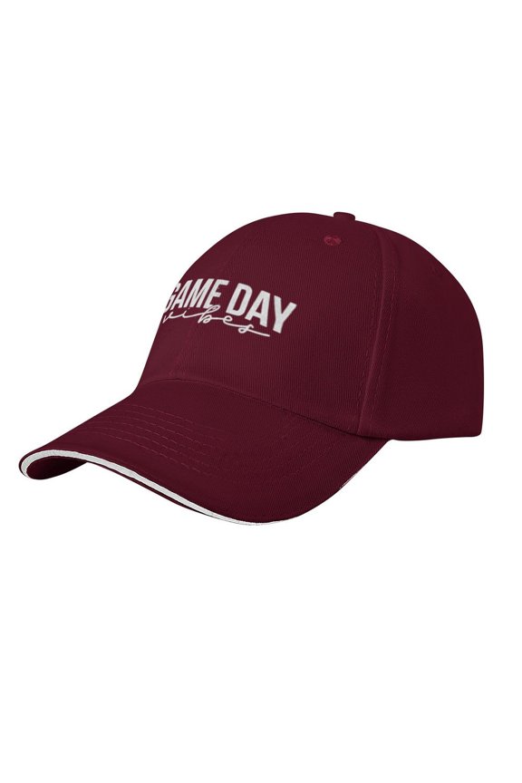 Game Day Print Baseball Cap Adjustable Strap for Running Workouts and Outdoor Activities All Seasons,Adult One Size Fits All