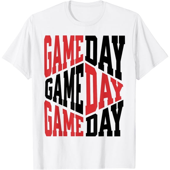 Game Day Red Black School Spirit Mascot Football Baseball T-Shirt, Unisex T-Shirt