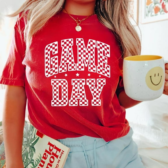 Game Day Shirt, Football Shirt, Red and Black, Women's Football, Preppy Football, Football Mom