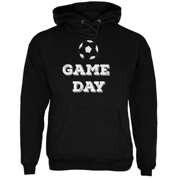 Game Day Soccer Black Adult Hoodie - X-Large