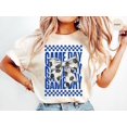 thumbnail image 1 of Game Day Soccer Mom T-Shirt, Coquette Bow Soccer Fan Tee, Royal Blue Sports Shirt, Girly Soccer Teacher Tee, 1 of 5