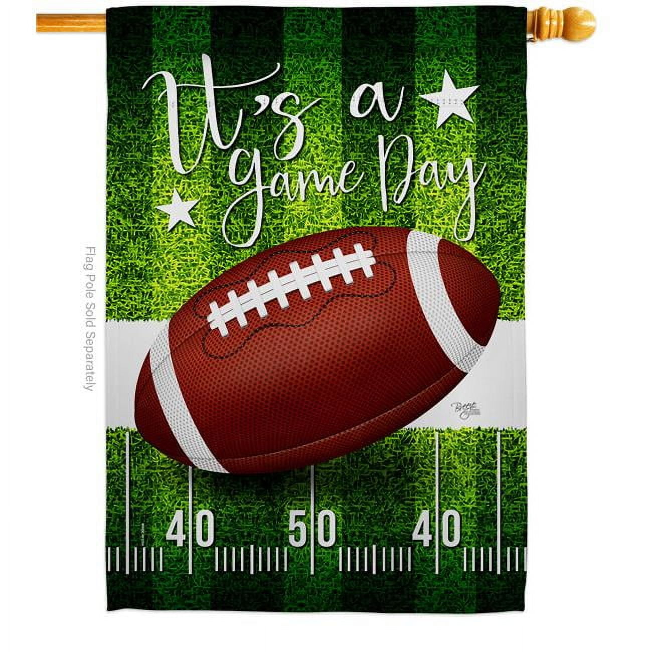 Game Day Sports Football 28 x 40 in. Double-Sided Decorative Vertical House Flags for Decoration Banner Garden Yard Gift