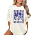 thumbnail image 1 of Game Day Striped Shirt for Women & Teen Girls Retro Football Season Comfort Colors Graphic Tee - Blue on Ivory Shirt, Adult 2X-Large, 1 of 5