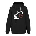 thumbnail image 1 of Game Day Sweatshirt Women with Drawstring Heart Graphic Shirts Fall Fashion Must Haves Soft Tunic Tops Cute Hoodies Workout Tops Pullover Hoodies Rugby Shirt Cozy Outfits Comfort Hoodie Black, 1 of 8