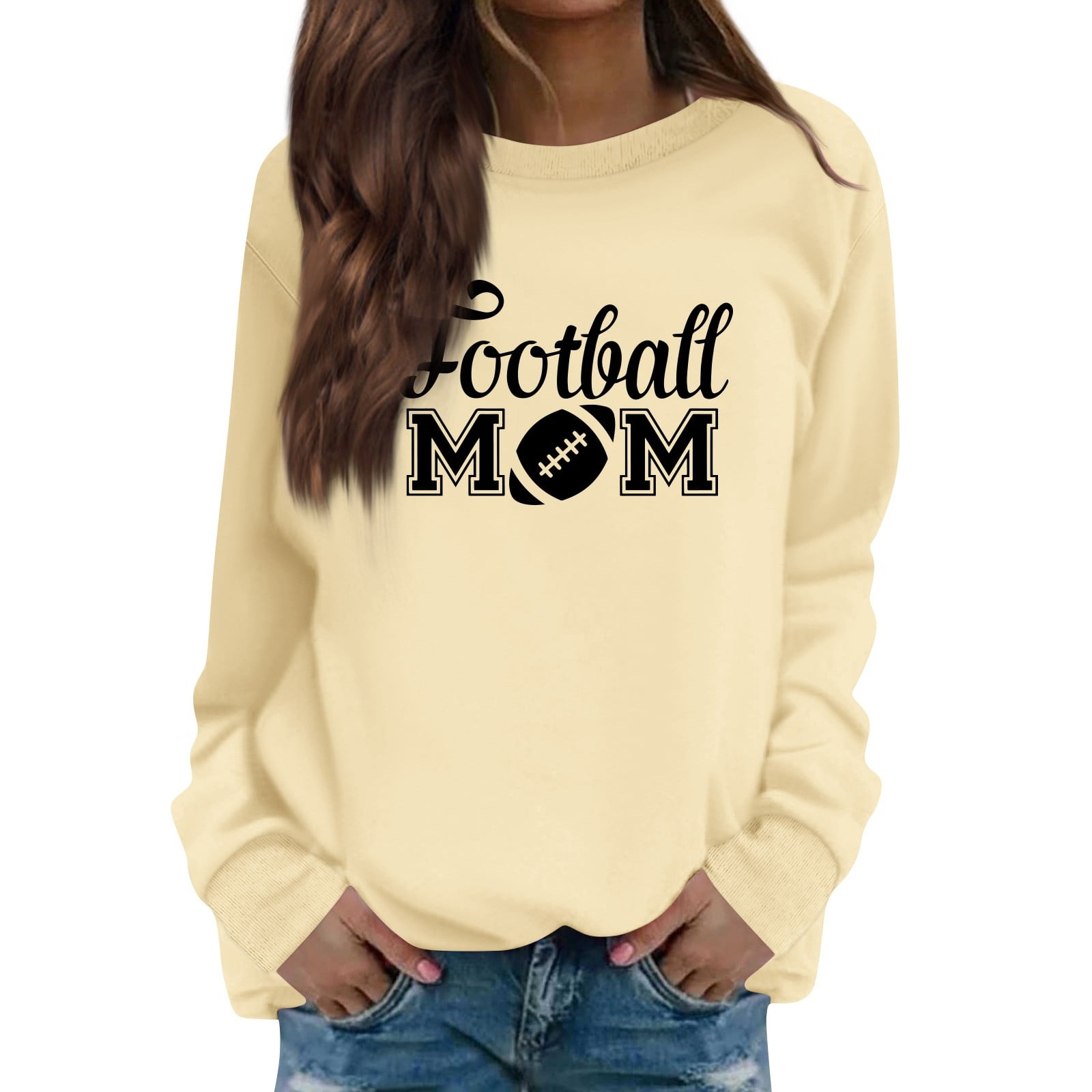 Game Day Sweatshirt for Women Funny Football Graphic Pullover Tops Long