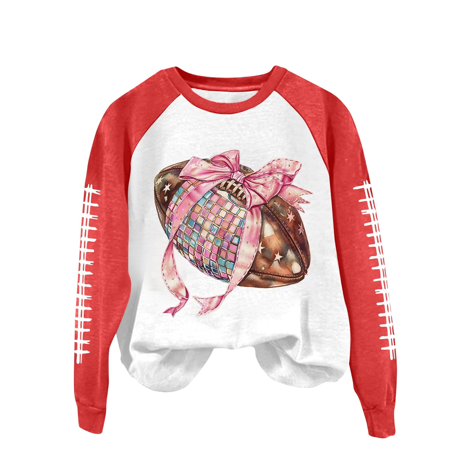 Game Day Sweatshirt for Women Funny Football Graphic Pullover Tops Long