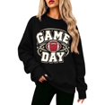 thumbnail image 1 of Game Day Sweatshirt Women Funny Football Print Sweatshirts Pullover Shirt, 1 of 6