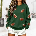 thumbnail image 1 of Game Day Sweatshirt Women Long Sleeve Crew Neck Hiking Winter Sports Mom Must Have Football Mom Shirt Tunic Tops Oversized Sunday Funday Sweatshirt Rugby Shirt Womens Baseball Shirt Blackish Green, 1 of 5
