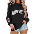 thumbnail image 1 of Game Day Sweatshirt Women Rugby Football Oversized Sweatshirts Long Sleeve Casual Loose Pullover Top Game Day Outfits, 1 of 4