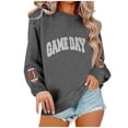 thumbnail image 1 of Game Day Sweatshirt Women Rugby Football Oversized Sweatshirts Long Sleeve Casual Loose Pullover Top Game Day Outfits, 1 of 4