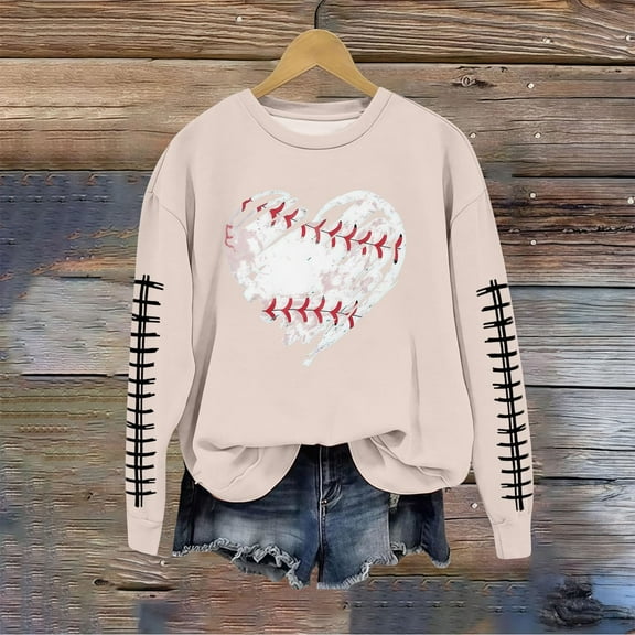 Game Day Sweatshirt for Women Baseball Graphic Crewneck Pullover Cozy Long Sleeve Top for Casual Gameday Outfits Baseball Season