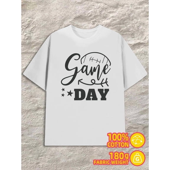 Game Day Tee men 180G 100% Cotton white Classic Unisex Shirt Cotton tshirts Unique Design Unisex Shirt Graphic tshirts Retro Unisex Shirt Printed tshirts