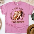thumbnail image 1 of Game Day Touchdown Season T-Shirt | Brown Football Bow Fall Tee, Azalea, Size 3XL, 1 of 6