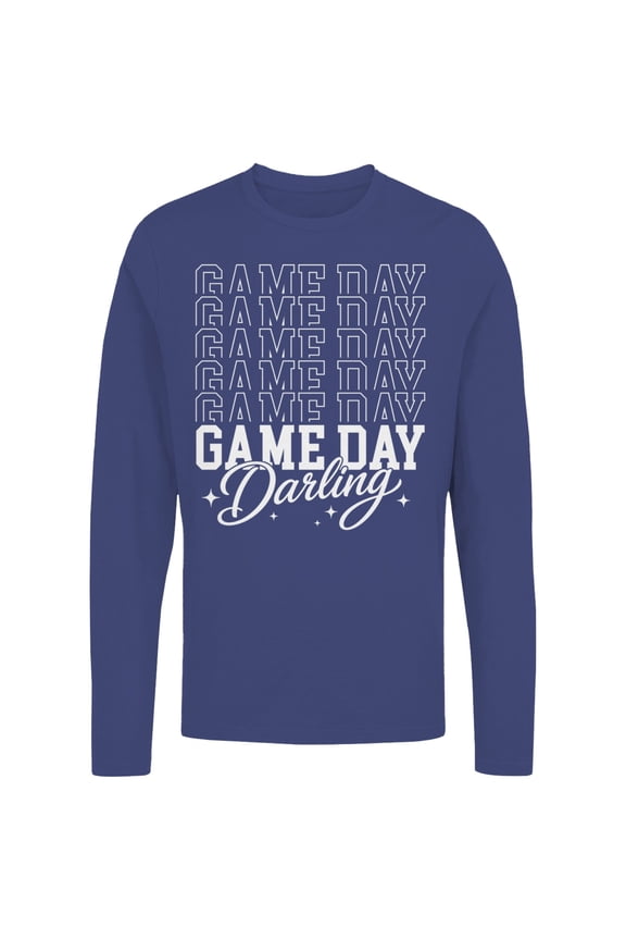 Game Day Typography Women's Long Sleeve Shirt - Purple