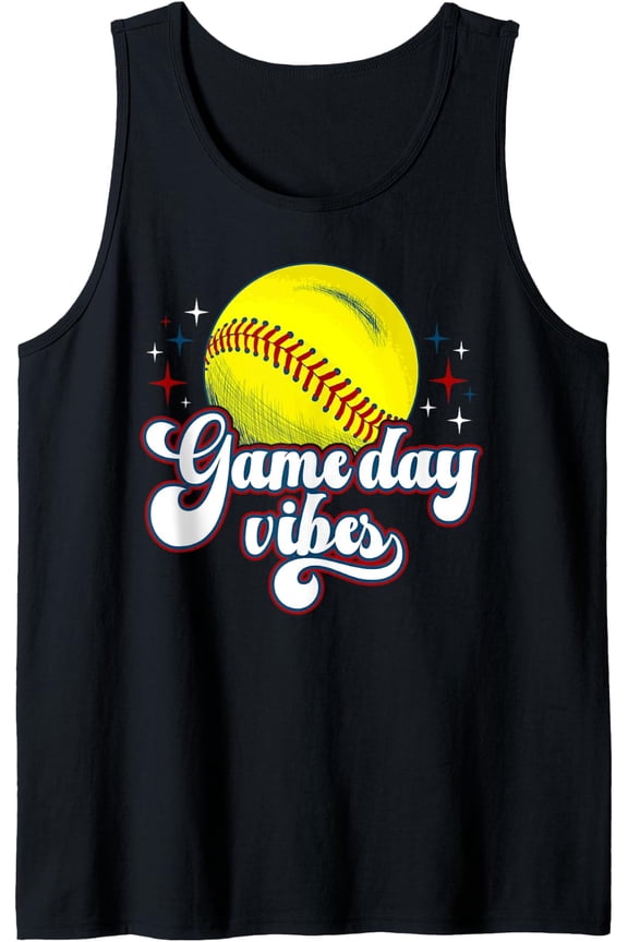Game Day Vibes Softball Game Day Softball Tank Top Size S-3XL
