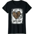 thumbnail image 1 of Game Day With Leopard Heart Football Lovers Mom Bleached T-Shirt, 1 of 3