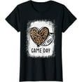 thumbnail image 1 of Game Day With Leopard Heart Football Lovers Mom Bleached T-Shirt, 1 of 3
