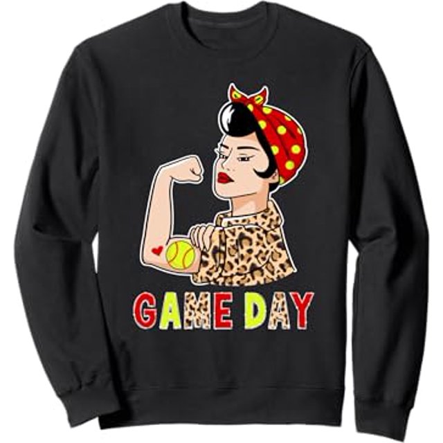 Game Day Woman Softball Game Day Softball Sweatshirt