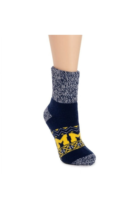 Game Day by MUK LUKS Unisex Short Heat Retainer Socks, Michigan, One Size Fits Most