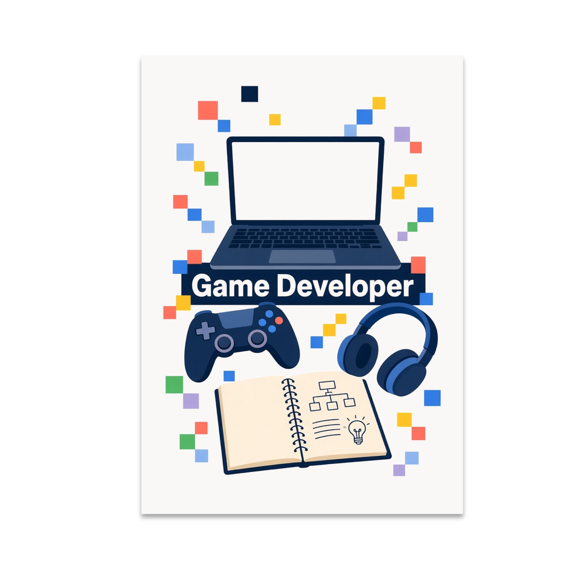 Game Developer Tech Wall Art - Independent Game Developer - 13x19 Poster Print