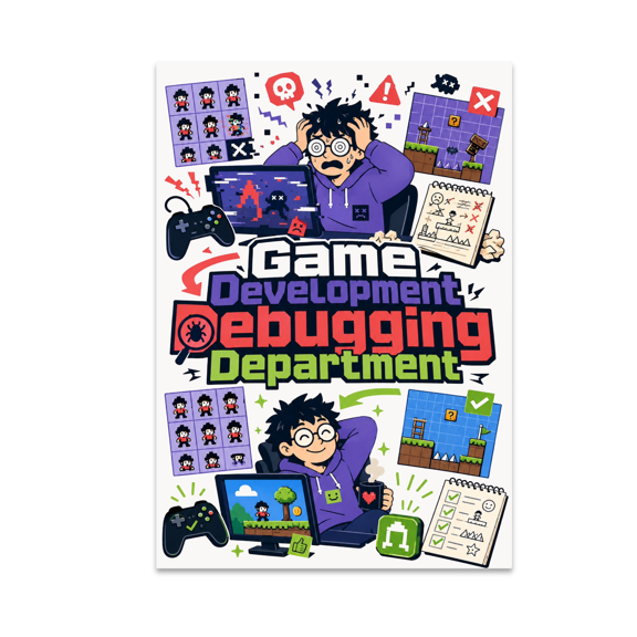Game Development Debugging Department - Game Developer, 13 x 19 in Glossy Unframed Wall Poster, Vertical