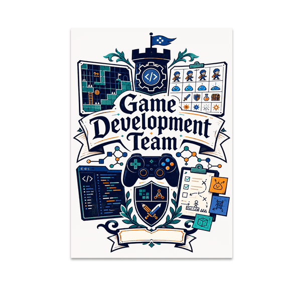 Game Development Team - Game Developer, 13 x 19 in Glossy Unframed Wall Poster, Vertical
