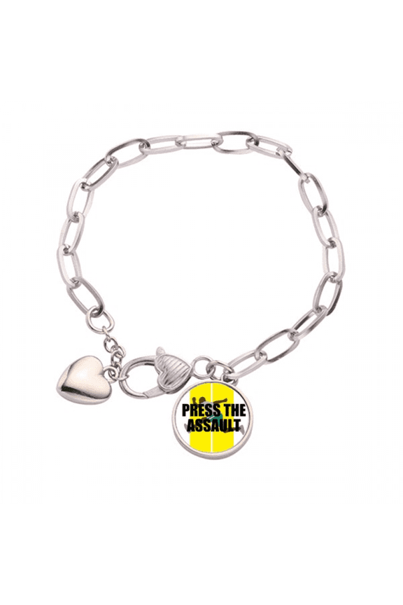 Game Dialogue Press The Assault Heart Chain Bracelet Jewelry Charm Fashion