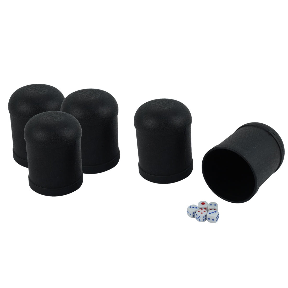Game Dice Roller Cup Black 5 Pcs each w 5 Dices