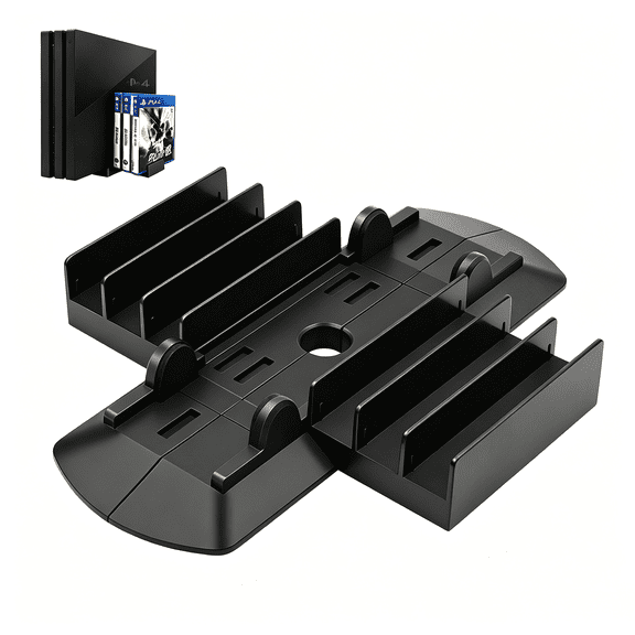 For Game Disc Storage Stand Compatible with PS4 PS4 Slim PS4 Pro Multifunctional Vertical Console Holder Modular Game Card Rack Black ABS Video Game Accessory