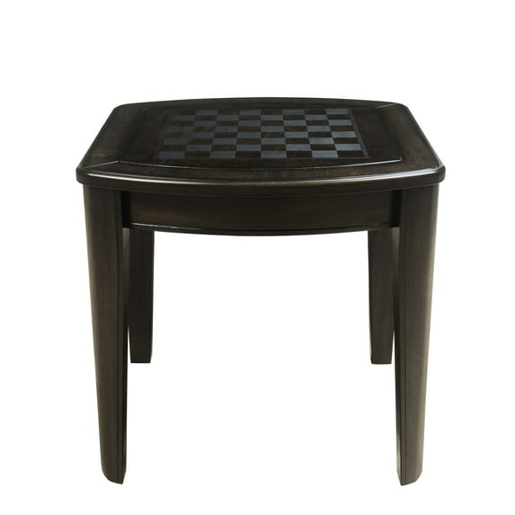 Game End Table - Brown, Crafted From Wood, Reversible Top With Chessboard Feature, Hidden Chess Piece Storage, Floor-protecting Plastic Glides, Quick Assembly In Wood Construction Top, Space,