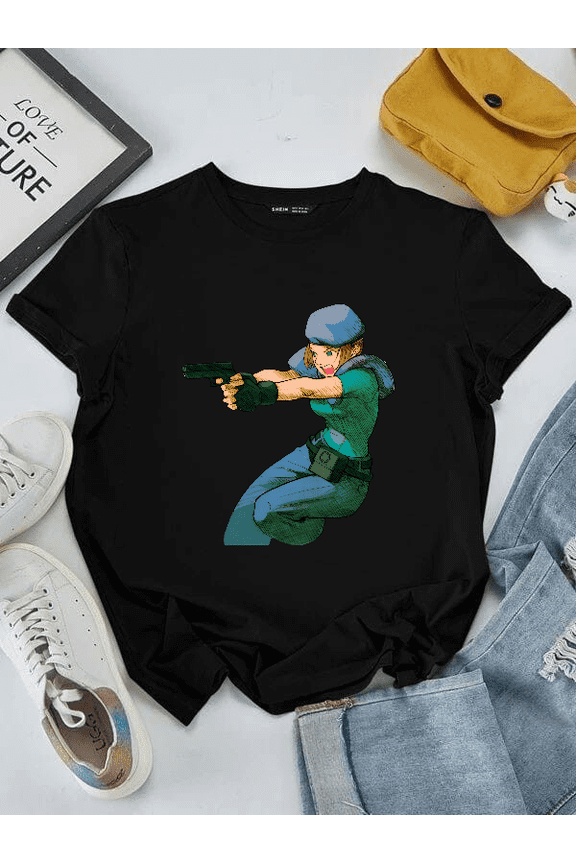 Game Fan Jill Valentine MVC2 Resident Evil Capcom Graphic Art Top Unisex T-Shirt V16059 ,up to size 5XL