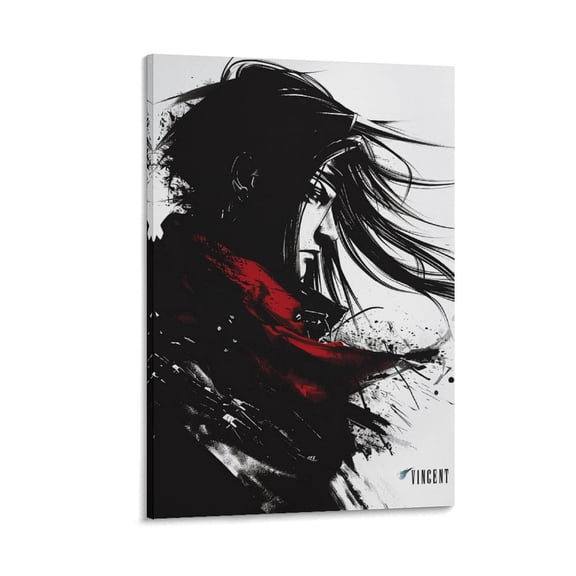 Game Final Anime Fantasy 7 Rebirth Art Game Poster Vincent Posters Art Print Wall Photo Paint Poster Hanging Picture Family Bedroom Decor Gift 16x24inch(40x60cm)